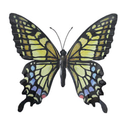 Primus Large Metal Butterfly Garden Wall Art Gift - Yellow, Blue and Black