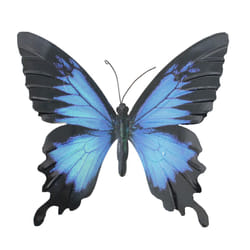 Primus Large Metal Butterfly Garden Wall Art Gift - Blue and Black