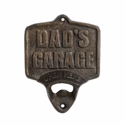Dad's Garage Cast Iron Wall Mounted Bottle Opener Bar Vintage Man Cave