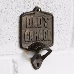 Dad's Garage Cast Iron Wall Mounted Bottle Opener Bar Vintage Man Cave