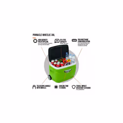 Vango Pinnacle Wheelie Cooler - Green 30 Litre