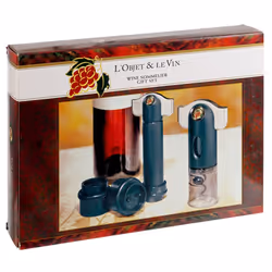 2 Piece Sommelier Set Wine Corkscrew With Foil Cutter Pump & Stoppers