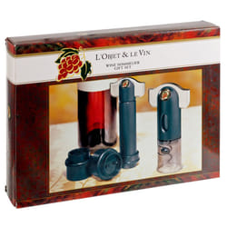 2 Piece Sommelier Set Wine Corkscrew With Foil Cutter Pump & Stoppers