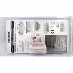 Omega 21127 4 Way Gang Adaptor Surge Protected Wall Switch Socket, 13A