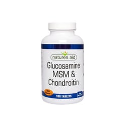 Natures Aid Glucosamine 500mg MSM 500mg + Chondroitin 100mg (with Vit C) , 180 Tablets