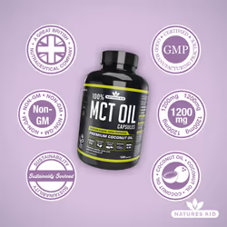 MCT Oil Capsules, 120 Capsules, 1200 mg