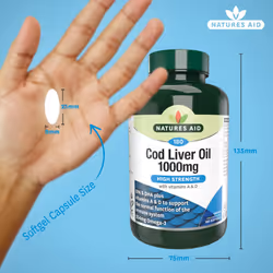 Cod Liver Oil, 1000 mg, 180 Softgel Capsules (High Strength, 254 mg Omega-3 with Vitamins A and D for Normal Function of the Immune System, Made in