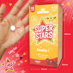 Super Stars Vitamin C for Children 4-12 Years, 60 Chewable Tablets