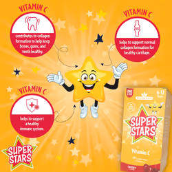 Super Stars Vitamin C for Children 4-12 Years, 60 Chewable Tablets