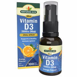 Vitamin D3 Daily Oral Spray 30ml - Natural High Strength 2000iu Supports Bones Teeth Healthy Immune System - Pill Tablet Caps ...