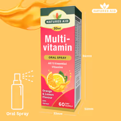 Multivitamin Daily Oral Spray 30ml - Natural High Strength Supports Energy Tiredness Fatigue Healthy Immune & Nervous System - Pill Tablet Capsule