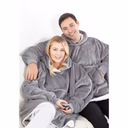 Eskimo Sherpa Lined Blanket Hoodie Grey