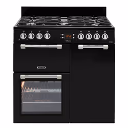 Leisure CK90G232K 90cm Gas Range Cooker with Two Ovens, Freestanding cooker, Black, Rotary, Metal, Front, Metal