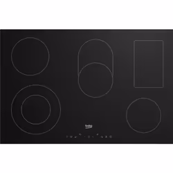 Beko HIC85402T 80cm Ceramic Hob with Touch Controls, Black, Built-in, 77 cm, Ceramic, Glass-ceramic, 5 zone(s)