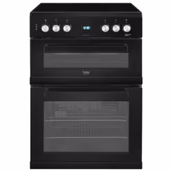 Beko EDC633K, Freestanding cooker, Black, Rotary, Stainless steel, Front, Metal