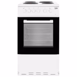 Beko KS530W 50cm Single Cavity Electric Cooker, Freestanding cooker, White, Rotary, White, Front, Metal