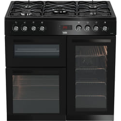 Beko KDVF90K 90cm Double Oven Range Cooker with 5 Burner Gas Hob