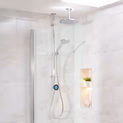 Aqualisa Optic Q Smart Shower Exposed Adjustable Head Fixed Ceiling Head Chrome