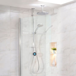 Aqualisa Optic Q Smart Shower Exposed Adjustable Head Fixed Ceiling Head Chrome