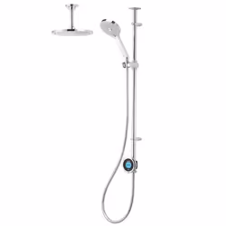 Aqualisa Optic Q Smart Shower Exposed Adjustable Head Fixed Ceiling Head Chrome