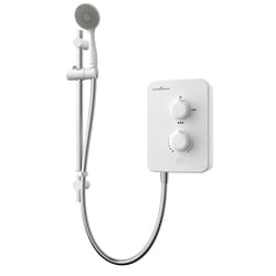 Gainsborough Slim Mono 8.5kW Electric Shower White 1 Spray Head Handset Bathroom