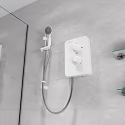 Gainsborough Slim Mono 9.5kW Electric Shower White 1 Spray Head Handset Bathroom
