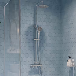 Gainsborough GDRE Thermostatic Bar Mixer Shower Adjustable Drencher Heads Round
