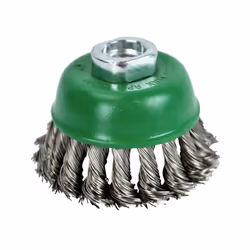 Faithfull Wire Cup Brush Twist Knot 65mm M14 x 2 0.50mm Stainless Steel Wire