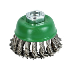 Faithfull Wire Cup Brush Twist Knot 65mm M14 x 2 0.50mm Stainless Steel Wire