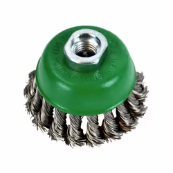 Faithfull Wire Cup Brush Twist Knot 65mm M14 x 2 0.50mm Stainless Steel Wire