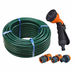 Faithfull FAIHOSE20AV Hose Kit 20M with 3 Fittings and Multipattern Spray Gun
