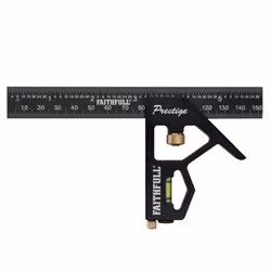 Faithfull Prestige Aluminium Combination Square (Black) - 150mm (6in)