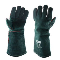 Scan SCAGLOGAUNG Gardeners Gauntlets, Green, 40cm (16in) Cowsplit leather with Kevlar Stitching, Heat Resistant