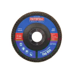 Faithfull FAIFD115A80 Aluminium Oxide Flap Disc 115 x 22mm 80 Grit |
