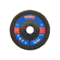 Faithfull FAIFD125A40 Aluminium Oxide Flap Disc 125 x 22mm 40 Grit |