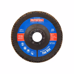 Faithfull FAIFD125A80 Aluminium Oxide Flap Disc 125 x 22mm 80 Grit |