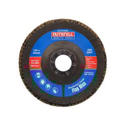 Faithfull FAIFD125A80 Aluminium Oxide Flap Disc 125 x 22mm 80 Grit |