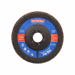 Faithfull FAIFD125A120 Aluminium Oxide Flap Disc 125 x 22mm 120 Grit |