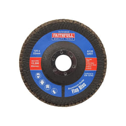 Faithfull FAIFD125A120 Aluminium Oxide Flap Disc 125 x 22mm 120 Grit |