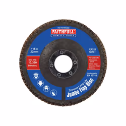 Faithfull FAIFD115120Z Zirconia Abrasive Jumbo Flap Disc ZA120 115mm |
