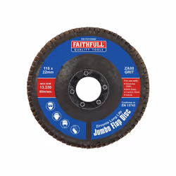 Faithfull FAIFD11580Z Zirconia Abrasive Jumbo Flap Disc ZA80 115mm |