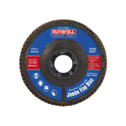 Faithfull FAIFD11580Z Zirconia Abrasive Jumbo Flap Disc ZA80 115mm |