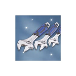 Faithfull Matt Chrome Adjustable Spanner Set (3 Pieces) - XMS23ASPAN3