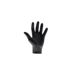 Scan Black Heavy-Duty Nitrile Disposable Gloves Large (Pack of 100) SCAGLODNHDL