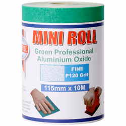 Faithfull AR10120G Aluminium Oxide Paper Roll 115mm x 10m 120g - Green