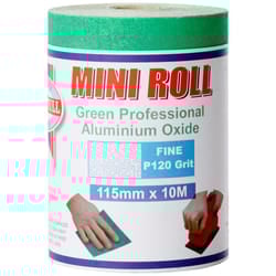 Faithfull AR10120G Aluminium Oxide Paper Roll 115mm x 10m 120g - Green