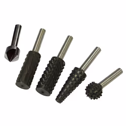 Faithfull Rotary 4 burrs and 1 countersink Set (5 Pieces)