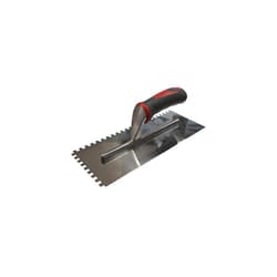 Faithfull FAISGTNOT6SS Notched Trowel Serrated 6mm Stainless Steel Soft-Grip Handle 11 x 4.1/2in
