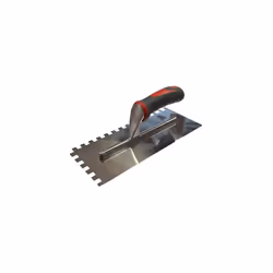 Faithfull FAISGTNOT10S Notched Trowel Serrated 10mm Stainless Steel Soft-Grip Handle 13 x 4.1/2in