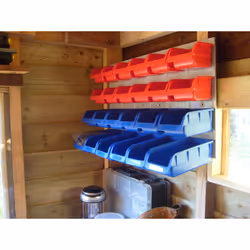 Faithfull 24 Plastic Storage Bins with Metal Wall Panel